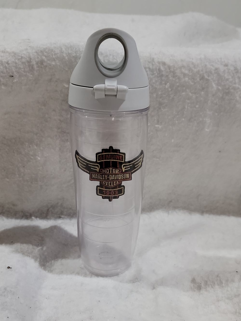 Tervis Clear Bottle with Grey Lid and Harley-Davidson Emblem